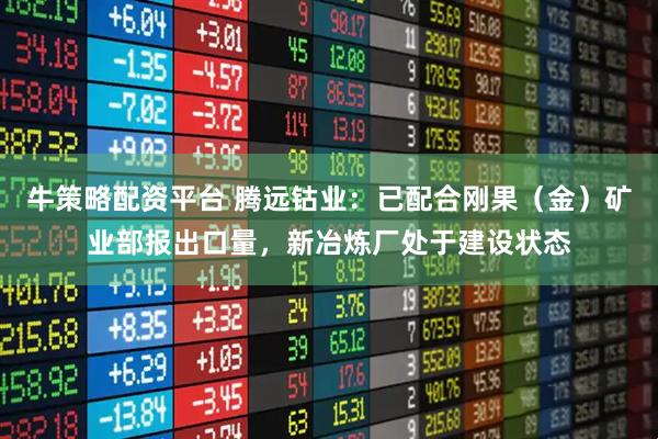 牛策略配资平台 腾远钴业：已配合刚果（金）矿业部报出口量，新冶炼厂处于建设状态