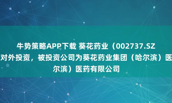 牛势策略APP下载 葵花药业（002737.SZ）新增一起对外投资，被投资公司为葵花药业集团（哈尔滨）医药有限公司